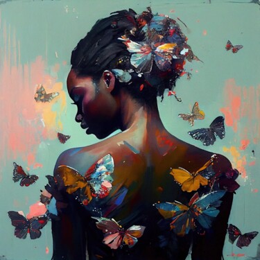 Arte digital titulada "Powerful Butterfly…" por Chromatic Fusion Studio, Obra de arte original, Oleo