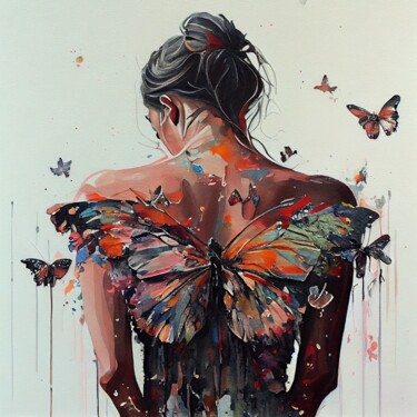 数字艺术 标题为“Powerful Butterfly…” 由Chromatic Fusion Studio, 原创艺术品, 油