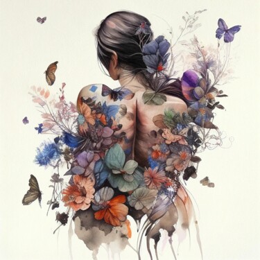 数字艺术 标题为“Watercolor Butterfl…” 由Chromatic Fusion Studio, 原创艺术品, 水彩