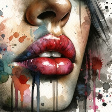 Arte digital titulada "Watercolor Women Li…" por Chromatic Fusion Studio, Obra de arte original, Oleo