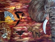 Painting titled "africart" by Chris, Original Artwork