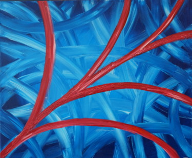 Peinture intitulée "Profondeurs bleues" par Chrysarte, Œuvre d'art originale, Acrylique