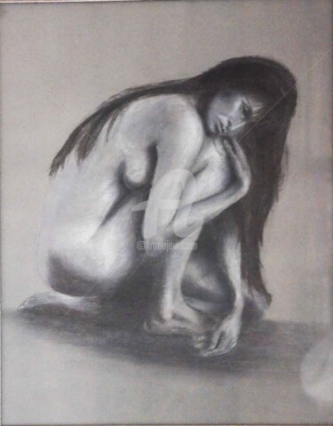 Repli sur soi Dessin intitulée "Repli sur soi" par Chrys Mangin (Gavroche), Œuvre d'art originale, Crayon