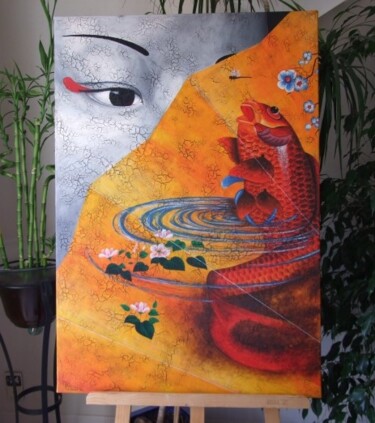 Peinture intitulée "Visite d'atelier 5…" par Chrystel Mialet, Œuvre d'art originale