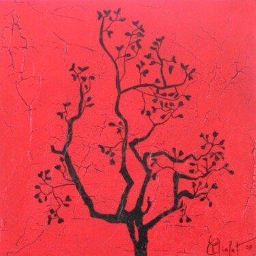 Peinture intitulée "20x20 arbre" par Chrystel Mialet, Œuvre d'art originale