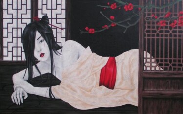 Painting titled "sensualité" by Chrystel Mialet, Original Artwork