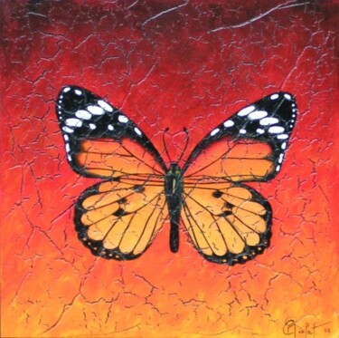 Peinture intitulée "papillon" par Chrystel Mialet, Œuvre d'art originale