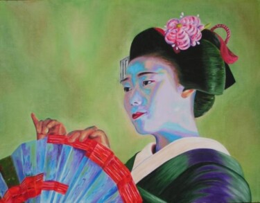 Painting titled "Geisha psyché" by Chrystel Mialet, Original Artwork