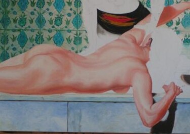 Painting titled "massage selon massa…" by Chrystel Mialet, Original Artwork