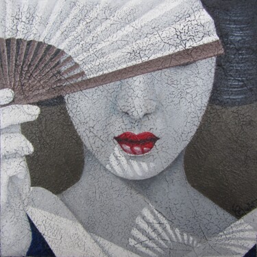 Peinture intitulée "Geisha entre ombre…" par Chrystel Mialet, Œuvre d'art originale