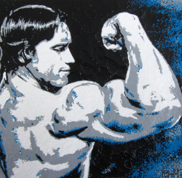 Peinture intitulée "Arnold Schwarzenegg…" par Chrystel Mialet, Œuvre d'art originale, Acrylique
