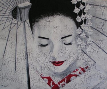 Peinture intitulée "Sayuri - Zhang Ziyi" par Chrystel Mialet, Œuvre d'art originale