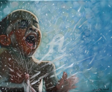 Картина под названием "Splash!" - Chrystèle Bruel, Подлинное произведение искусства, Масло Установлен на Деревянная рама для…
