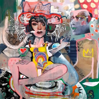 Collagen mit dem Titel "It's all about love" von Chrystèle Saint-Amaux, Original-Kunstwerk