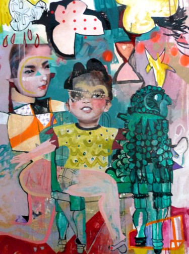 Collages titled "La Chevauchée" by Chrystèle Saint-Amaux, Original Artwork