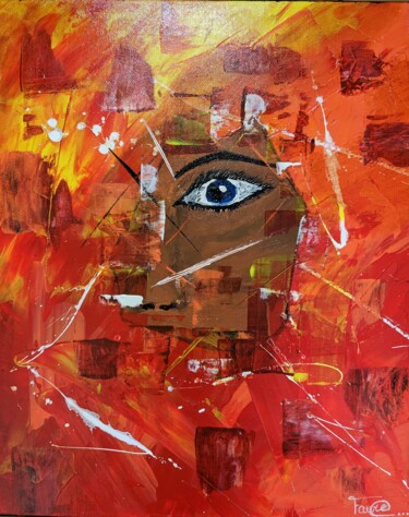 Painting titled "Intense" by Chrystelle Faure, Original Artwork, Acrylic Mounted on Wood Stretcher frame