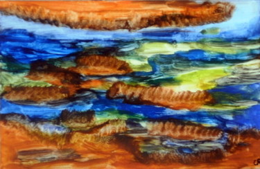 Peinture intitulée "La côte Rousse" par Chrystelle Ragot, Œuvre d'art originale, Gouache