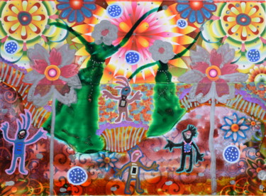 Peinture intitulée "Les âmes fleuries" par Chrystelle Ragot, Œuvre d'art originale, Crayon