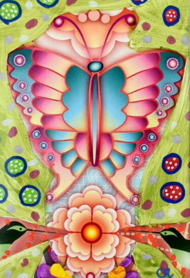Pittura intitolato "Le papillon de Prin…" da Chrystelle Ragot, Opera d'arte originale, Altro