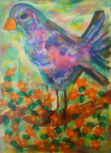 Drawing titled "Pigeon d'août" by Chrystelle Ragot, Original Artwork, Chalk