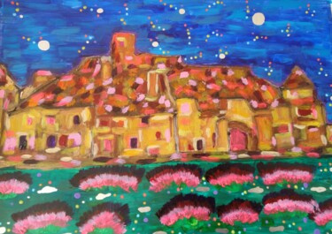 Painting titled "Monastère" by Chrystelle Ragot, Original Artwork, Acrylic