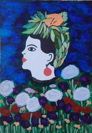 Peinture intitulée "Fleur de femme" par Chrystelle Ragot, Œuvre d'art originale, Acrylique
