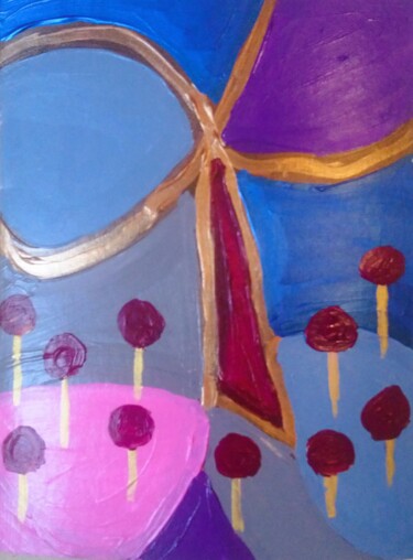 Peinture intitulée "Autour de l'arbre M…" par Chrystelle Ragot, Œuvre d'art originale, Acrylique