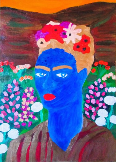 Collages intitulée "Frida Klein" par Chrystelle Ragot, Œuvre d'art originale, Acrylique