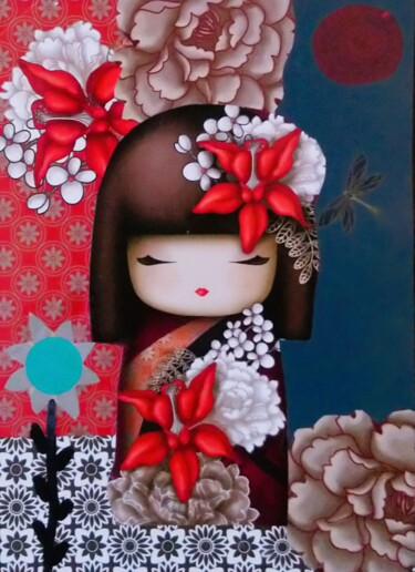 Collages intitulée "Dame Noël" par Chrystelle Ragot, Œuvre d'art originale, Collages