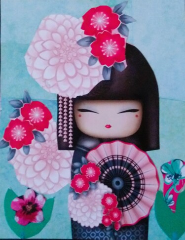 Collages intitulée "Kanako" par Chrystelle Ragot, Œuvre d'art originale, Collages