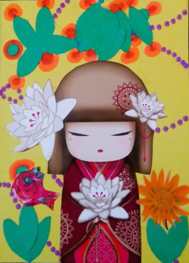 Collages intitulée "Satoko" par Chrystelle Ragot, Œuvre d'art originale, Collages