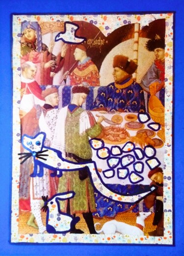 Collages titulada "Banquet médiéval" por Chrystelle Ragot, Obra de arte original, Collages