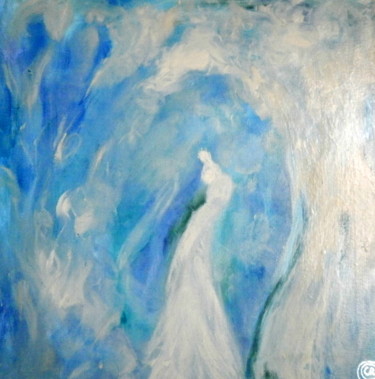 Painting titled "Tranquillité" by Chrystelle Ragot, Original Artwork, Other Mounted on Wood Stretcher frame