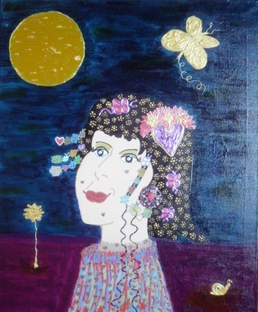 Painting titled "Mélodieuse Mélodie" by Chrystelle Ragot, Original Artwork, Other Mounted on Wood Stretcher frame