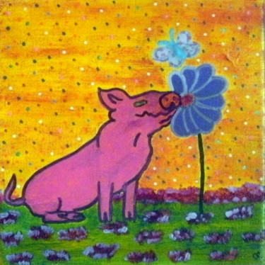 Peinture intitulée "Odeur de printemps" par Chrystelle Ragot, Œuvre d'art originale, Autre