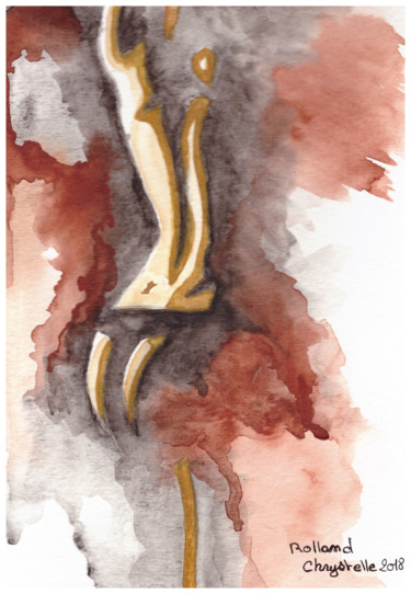 Painting titled "Nu numéro 5." by Chrystelle Rolland, Original Artwork, Watercolor