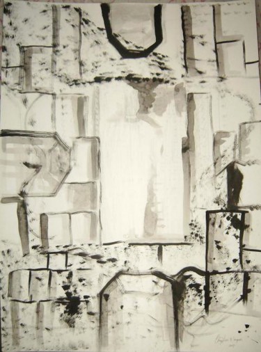 Desenho intitulada "Visões de pedra" por Chrystian Marques, Obras de arte originais