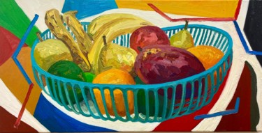 Painting titled "Fruit basket in a H…" by Liam Porisse, Original Artwork, Oil