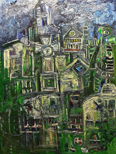 Painting titled "Cemetery" by Liam Porisse, Original Artwork, Oil