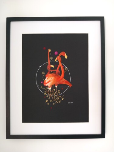 Colagens intitulada "Un bouquet de flama…" por Chudo, Obras de arte originais, Colagens