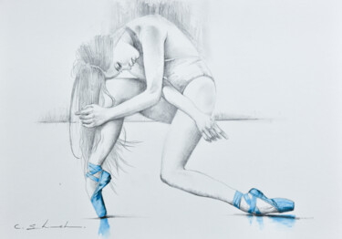 Zeichnungen mit dem Titel "Ballerina Drawing 8" von Chung Yau Shek, Original-Kunstwerk, Bleistift
