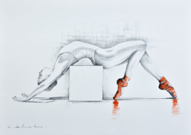 Σχέδιο με τίτλο "Ballerina Drawing 9" από Chung Yau Shek, Αυθεντικά έργα τέχνης, Μολύβι