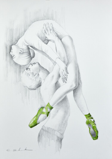 Rysunek zatytułowany „Ballerina Drawing 11” autorstwa Chung Yau Shek, Oryginalna praca, Ołówek