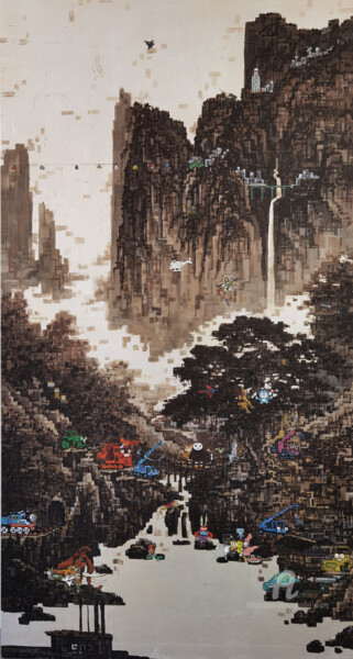 Pintura intitulada "Impression Of A Chi…" por Chunlei Zhang, Obras de arte originais, Óleo
