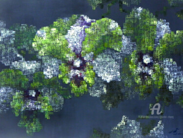 Painting titled "Orchid (Green) 胡姬花（…" by Chunlei Zhang, Original Artwork, Acrylic