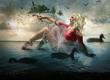 Digital Arts titled "Peace on the Water" by Cherry'S Artworks, Original Artwork, 2D Digital Work