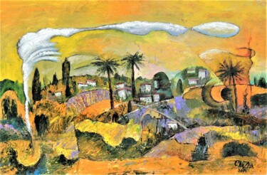 Painting titled "Landscape 41-21" by Chuzhik, Original Artwork, Oil