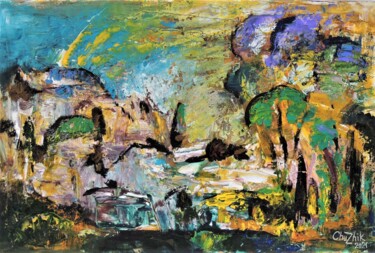 Peinture intitulée "Landscape 23-21" par Chuzhik, Œuvre d'art originale, Huile