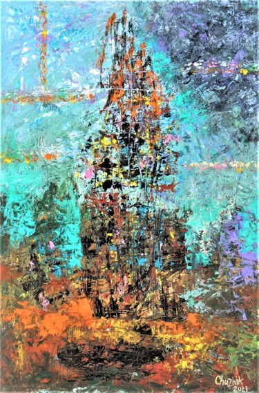 Malerei mit dem Titel "Composition 22-21" von Chuzhik, Original-Kunstwerk, Öl