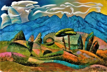 Painting titled "Landscape 2884" by Chuzhik, Original Artwork, Oil